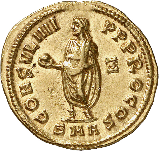RIC V Diocletian 307 Diocletian reverse, Diocletian, draped, cuirassed, holding globe in right hand and sometimes parazonium