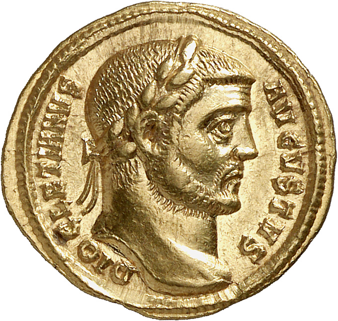 RIC V Diocletian 307 Diocletian obverse, Head of Diocletian, laureate, right