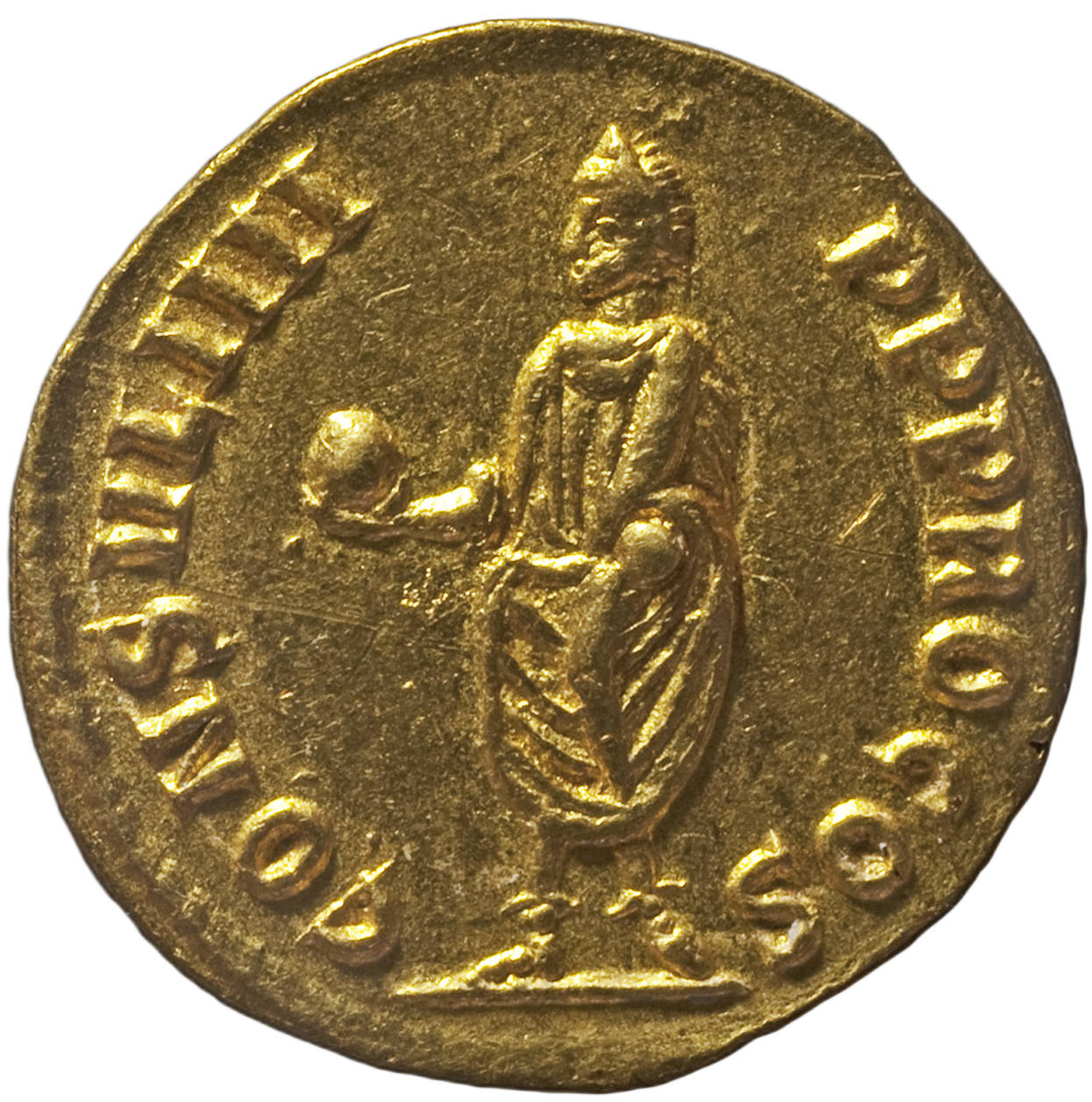 RIC V Diocletian 307 Diocletian reverse — Diocletian, draped, cuirassed, holding globe in right hand and sometimes parazonium