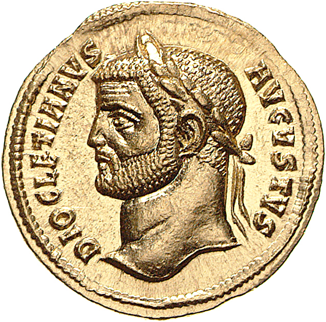 RIC V Diocletian 313 Diocletian obverse, Head of Diocletian, laureate, right or left