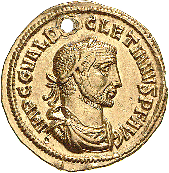 RIC V Diocletian 314 Diocletian obverse, Bust of Diocletian, laureate, draped, cuirassed, right