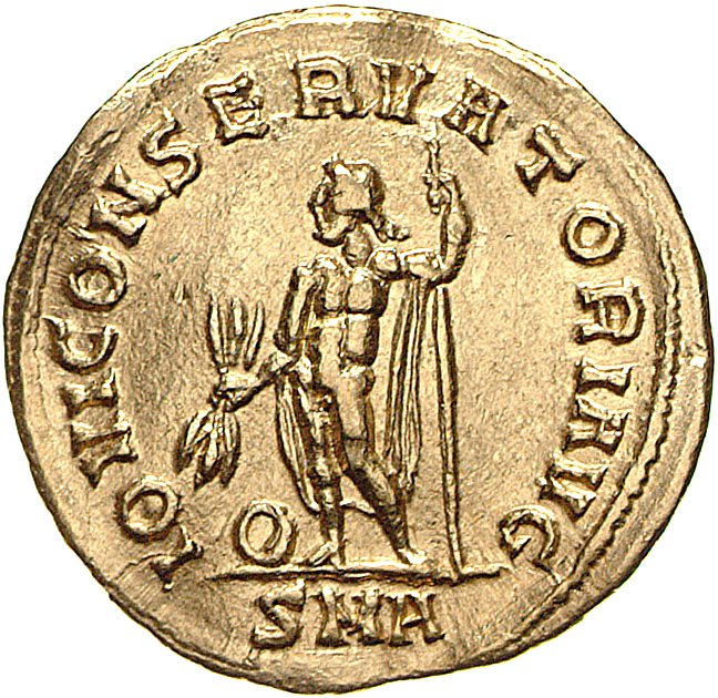 RIC V Diocletian 316 Diocletian reverse, Jupiter, standing left, holding thunderbolt in right hand and sceptre in left hand