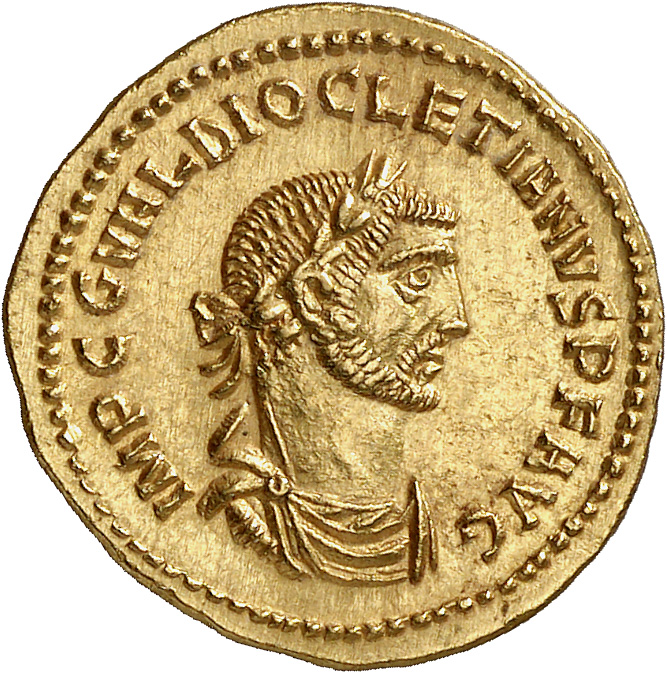 RIC V Diocletian 320 Diocletian obverse, Bust of Diocletian, laureate, draped, right, or bust of Diocletian, laureate, dra...