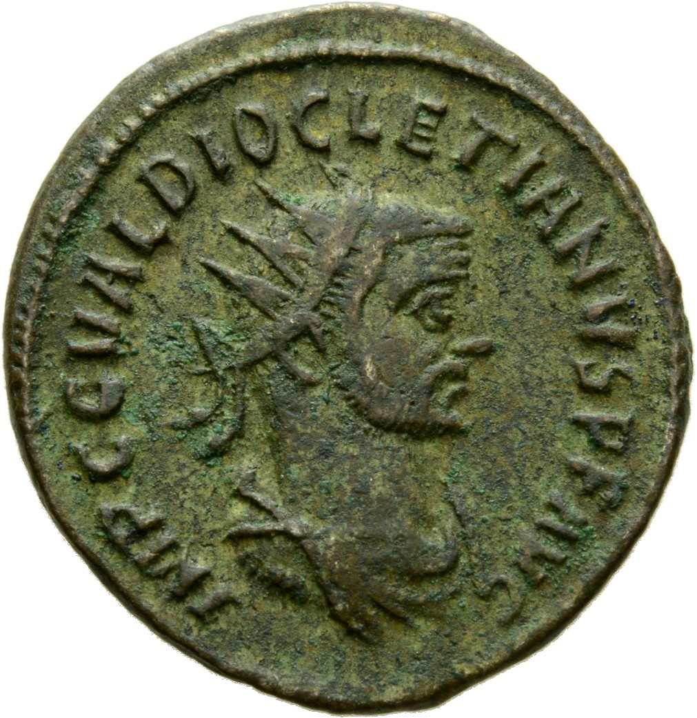 RIC V Diocletian 323 Diocletian obverse, Bust of Diocletian, radiate, draped, right, or bust of Diocletian, radiate, drape...