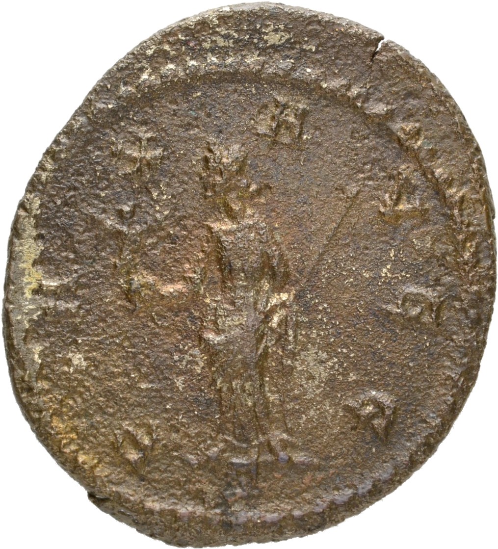RIC V Diocletian 396 Maximian reverse, Pax, draped, standing left, holding Victory on globe in right hand and sceptre in l...