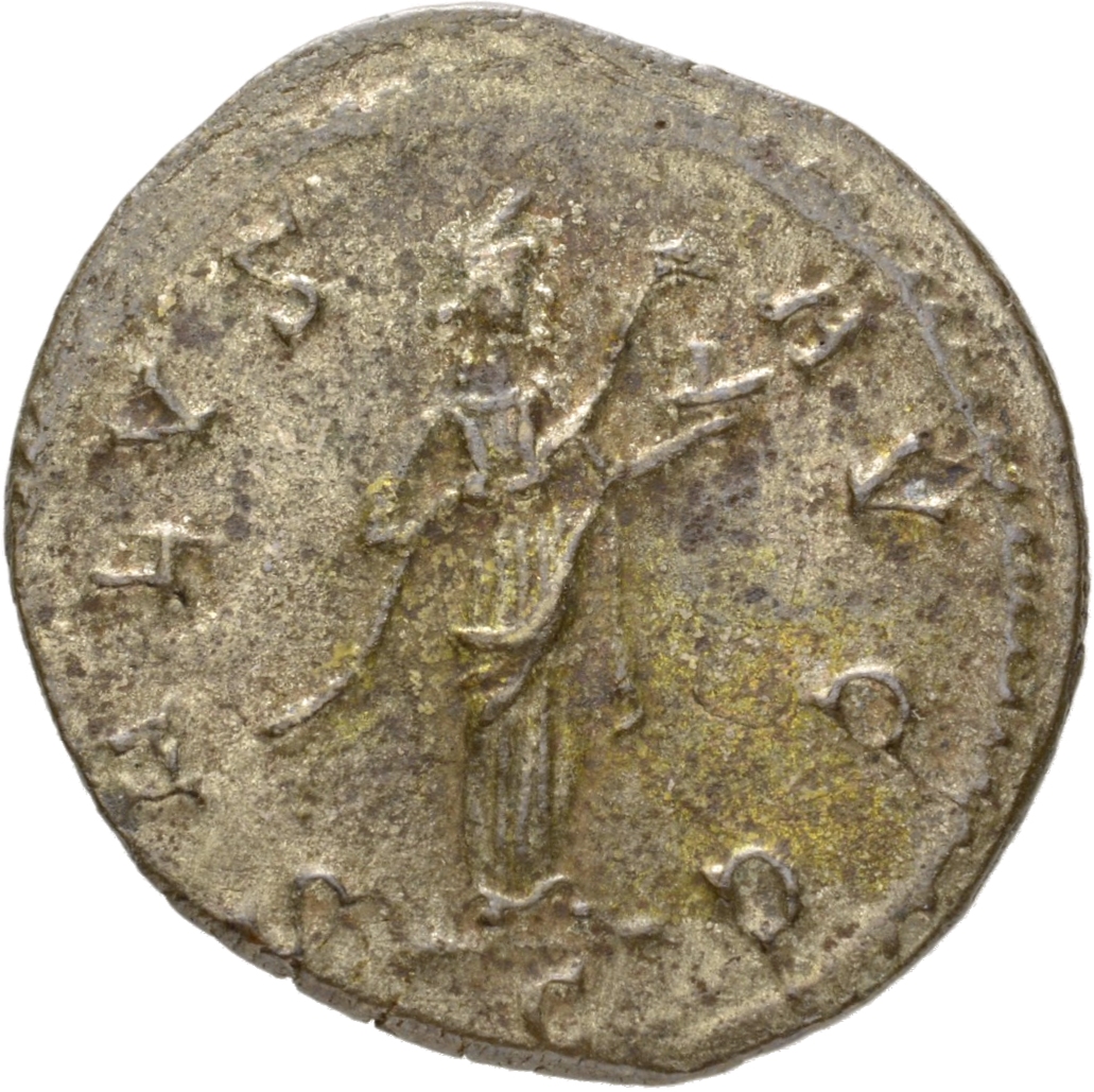 RIC V Diocletian 421 Maximian reverse, Salus, draped, standing right, feeding snake held in arms