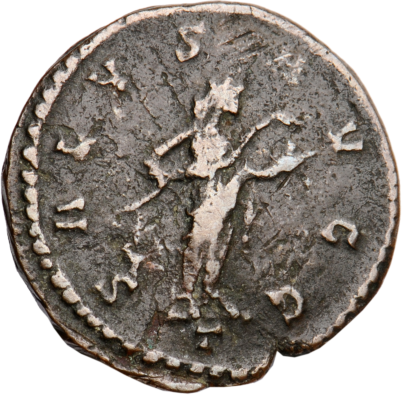 RIC V Diocletian 422 Maximian reverse, Salus, draped, standing right, feeding snake held in arms