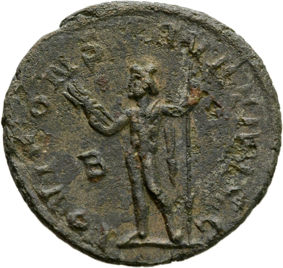 RIC V Diocletian 43 Maximian reverse, Jupiter, standing left, holding thunderbolt in right hand and sceptre in left hand