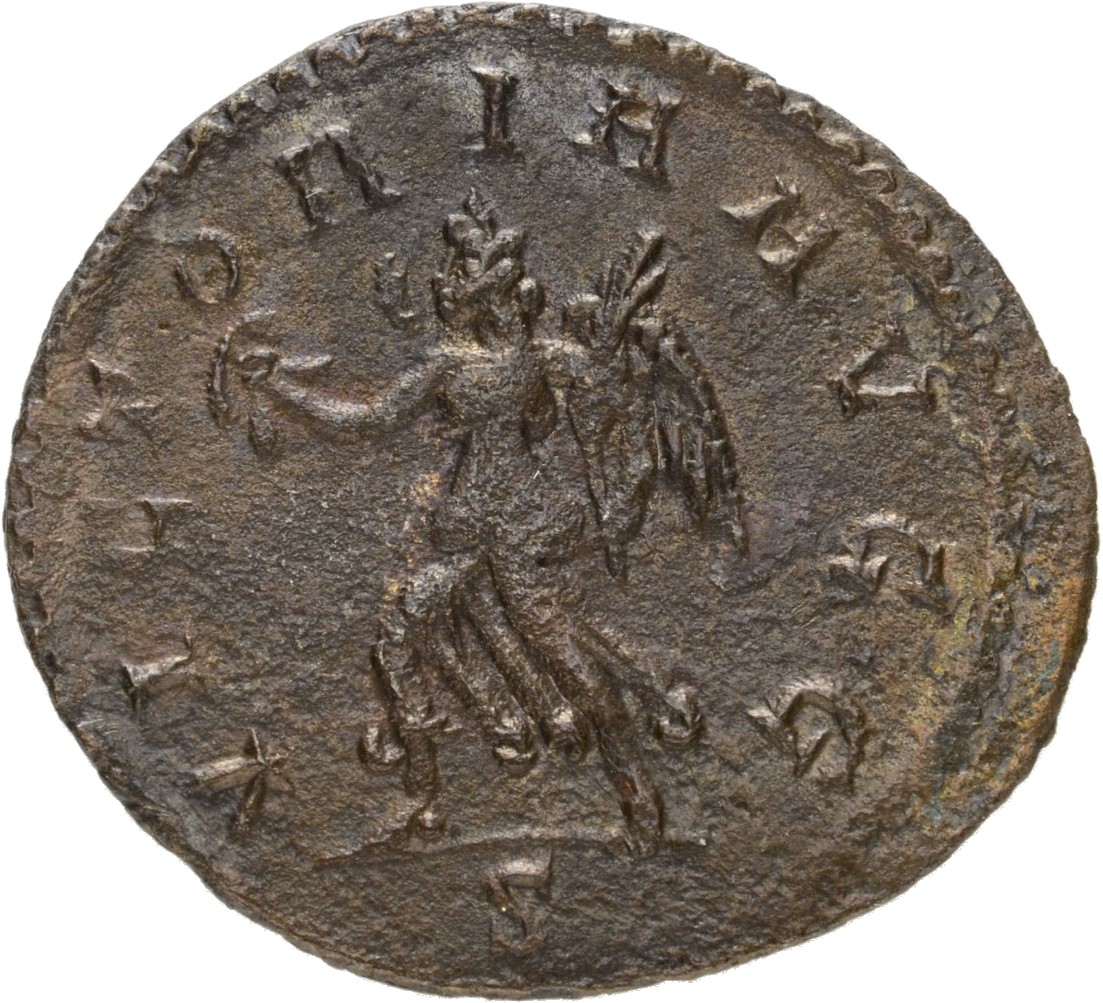 RIC V Diocletian 430 Maximian reverse, Victory, winged, draped, walking or running left, holding wreath in right hand and ...