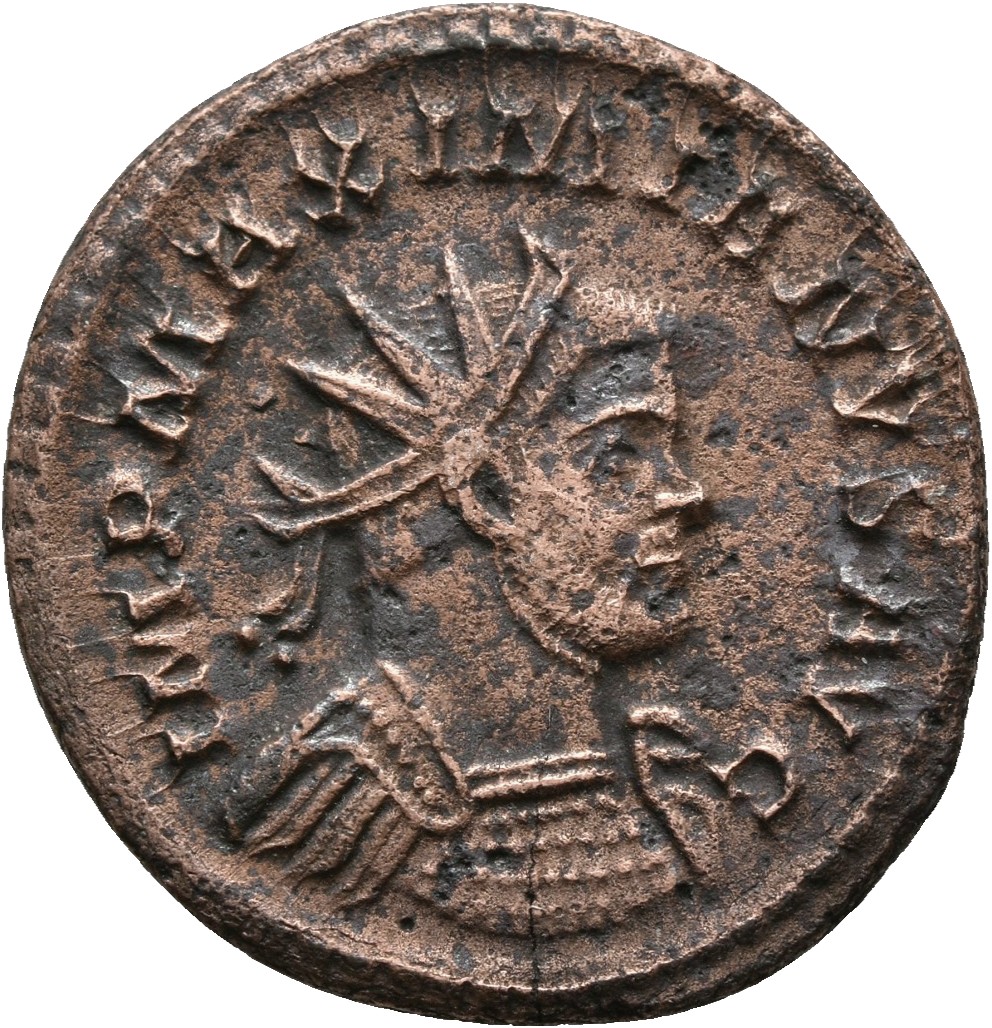 RIC V Diocletian 447 Maximian obverse, Bust of Maximian, radiate, cuirassed, right, or bust of Maximian, radiate, wearing ...