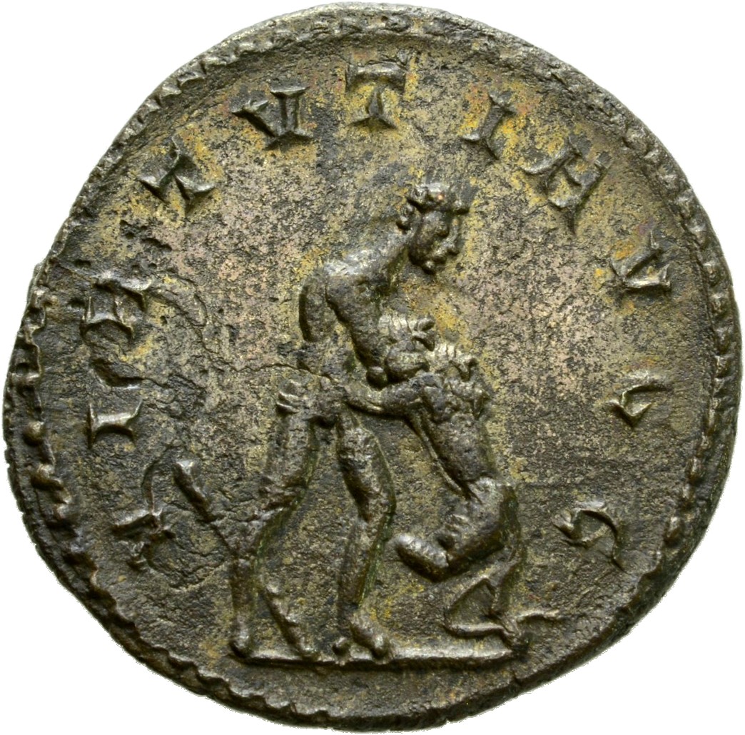 RIC V Diocletian 454 Maximian reverse, Hercules, standing right, strangling lion; behind, club