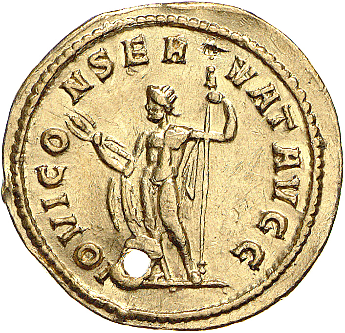 RIC V Diocletian 492 Maximian reverse, Jupiter, standing left, holding thunderbolt in right hand and sceptre in left hand