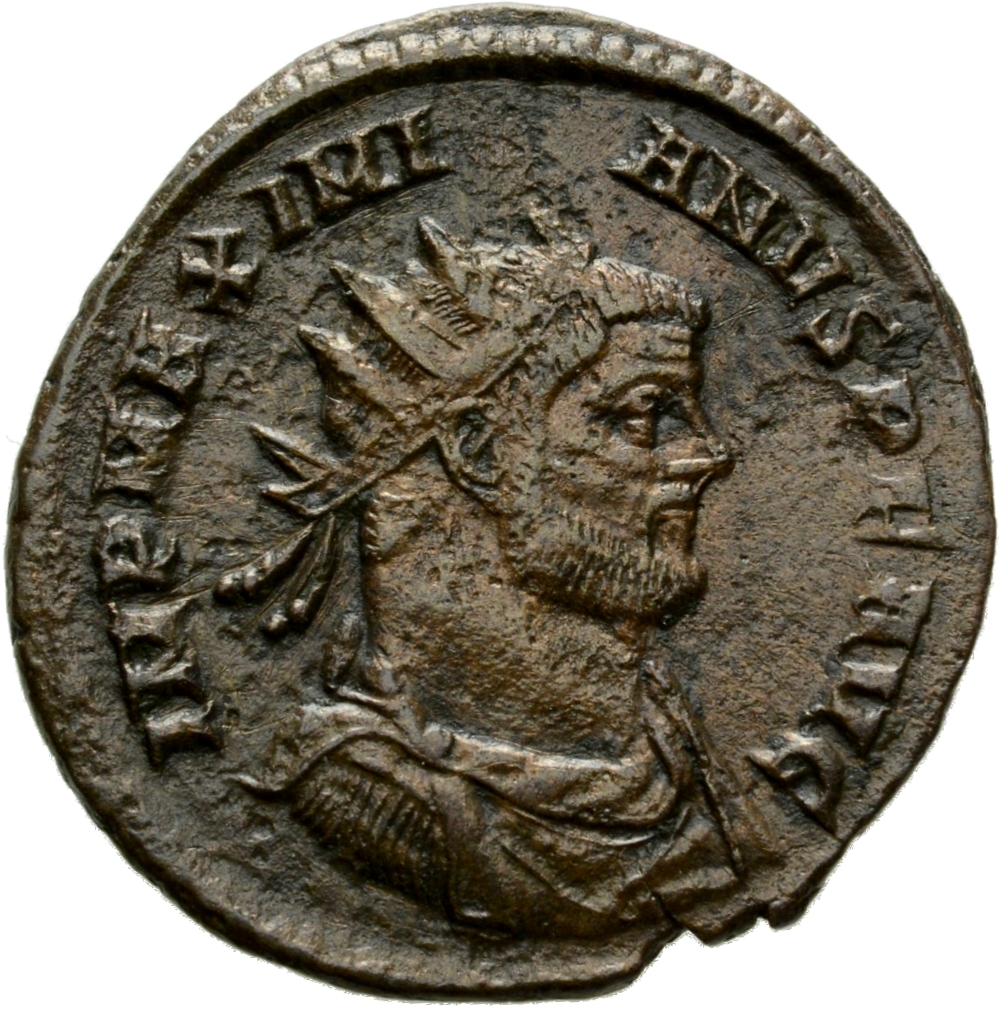 RIC V Diocletian 515 Maximian obverse, Bust of Maximian, radiate, draped, cuirassed, right, or bust of Maximian, radiate, ...