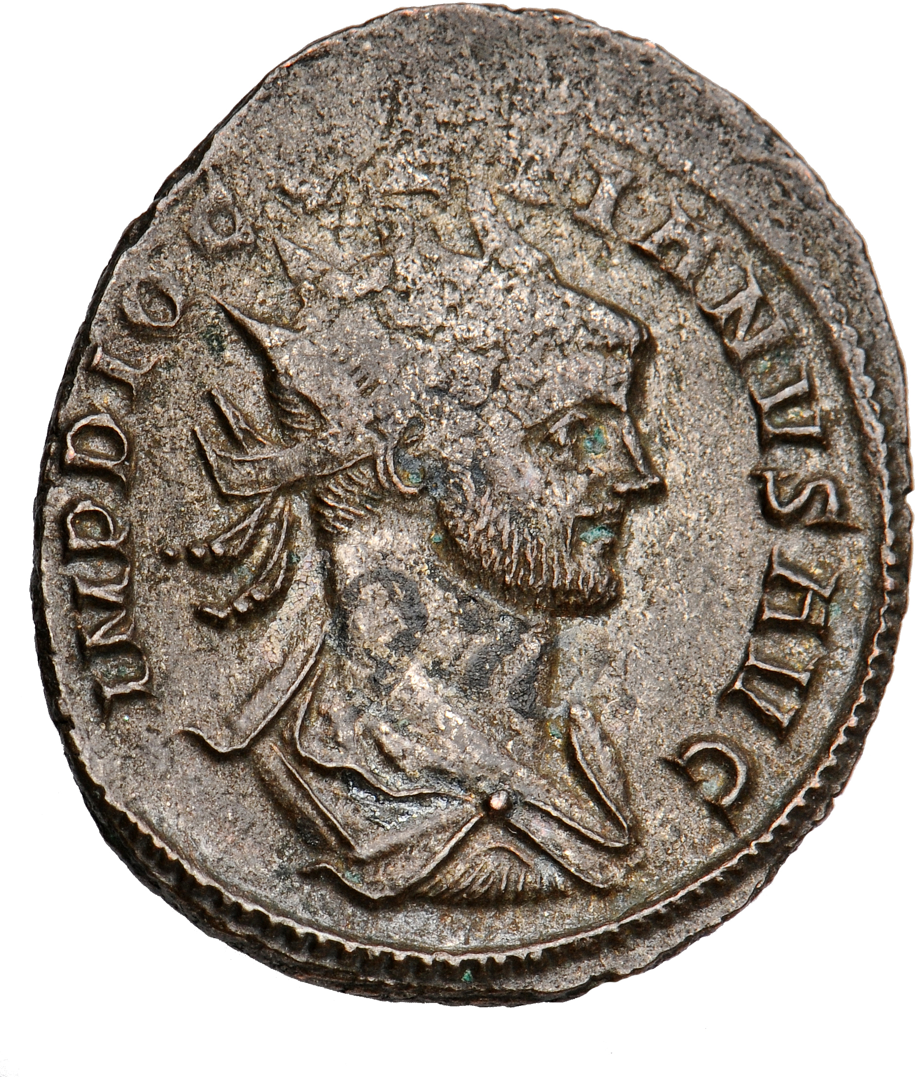 RIC V Diocletian 56 Maximian obverse, Bust of Diocletian, radiate, draped, right, or bust of Diocletian, radiate, draped, ...