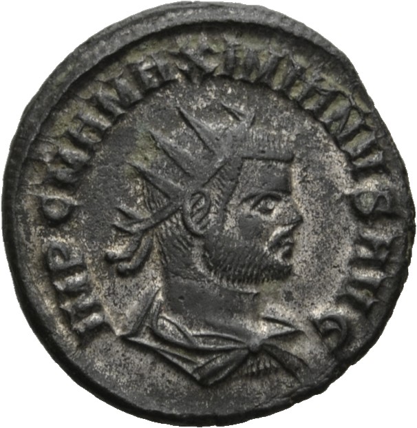 RIC V Diocletian 595 Diocletian obverse, Bust of Maximian, radiate, draped, right, or bust of Maximian, radiate, cuirassed...