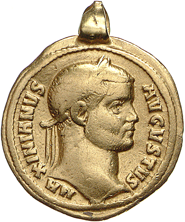 RIC V Diocletian 600 Diocletian obverse, Head of Maximian, laureate, right or left