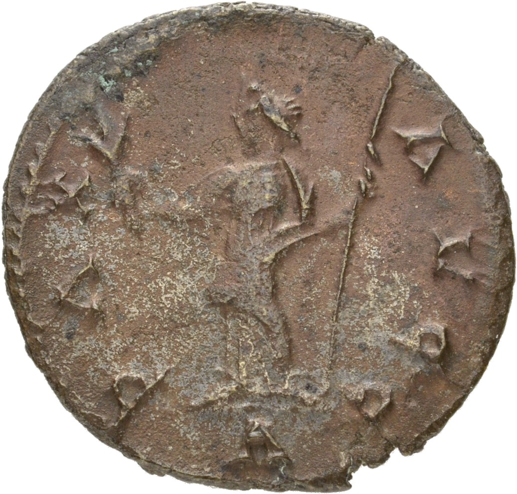 RIC V Diocletian 70 Maximian reverse, Pax, draped, standing left, holding olive-branch in right hand and sceptre in left hand
