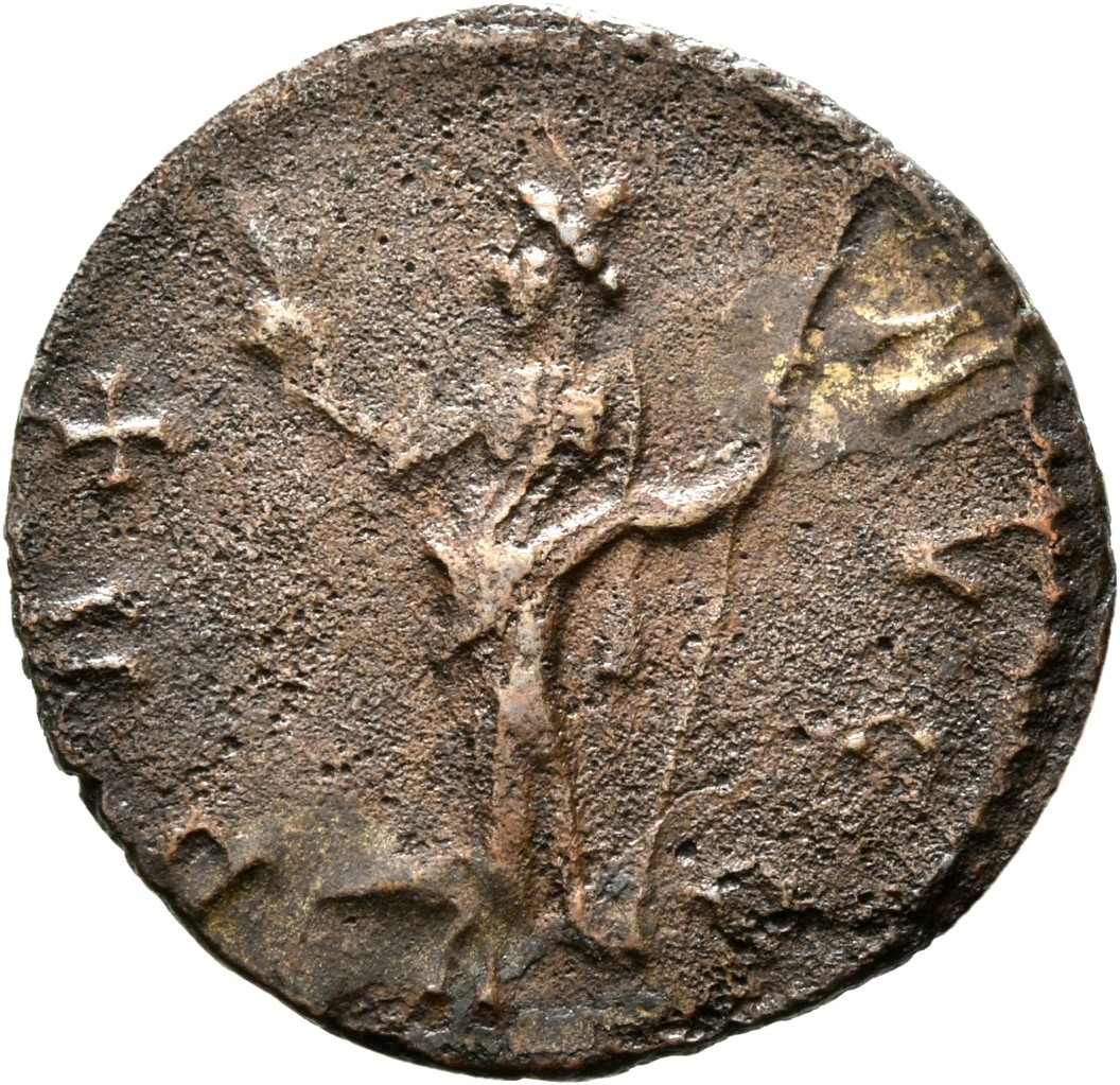 RIC V Diocletian 70 Maximian reverse, Pax, draped, standing left, holding olive-branch in right hand and sceptre in left hand