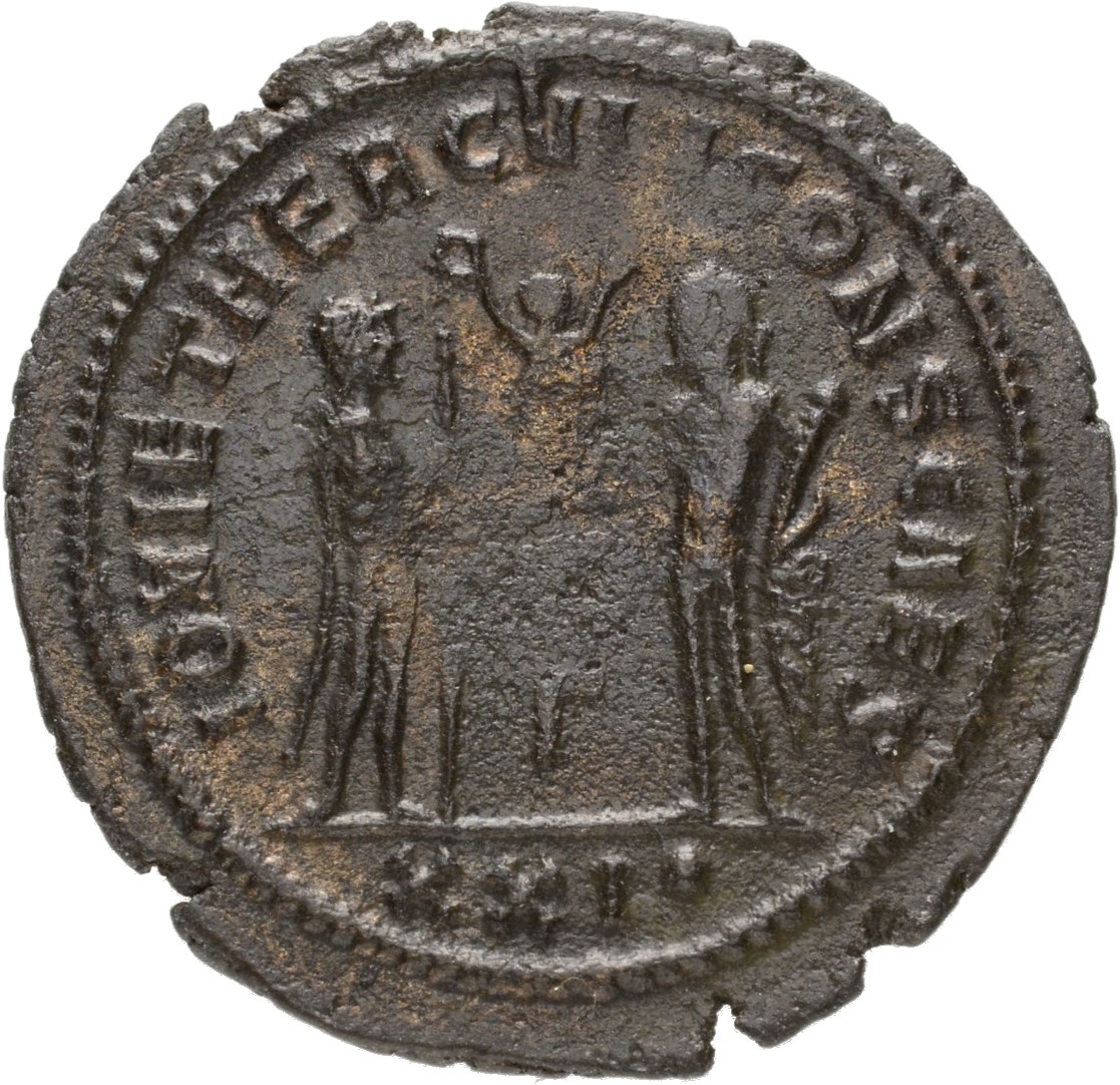 RIC V Diocletian 719 Diocletian reverse, Jupiter, standing right, holding globe in right hand and sceptre in left hand, fa...