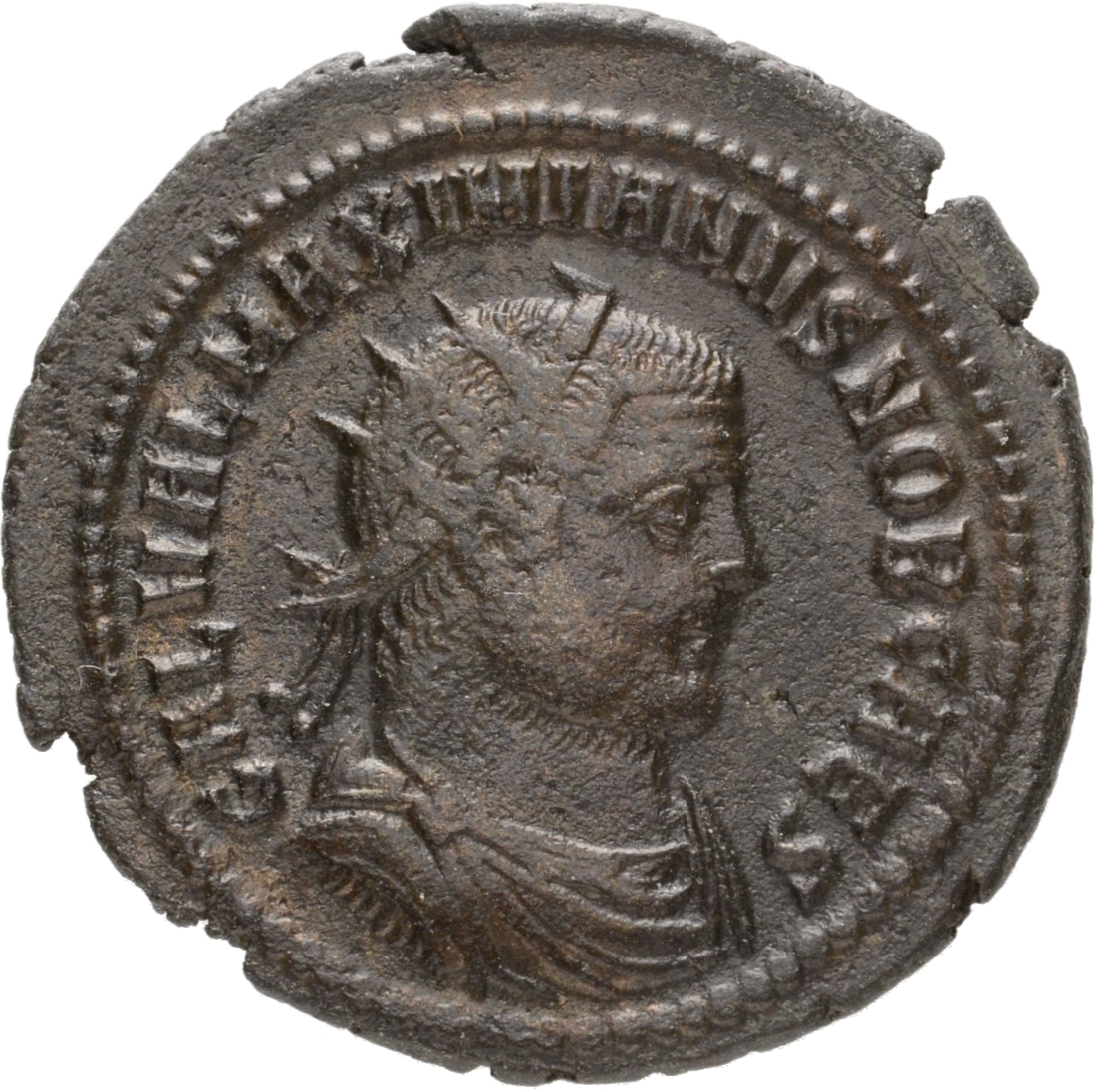 RIC V Diocletian 719 Diocletian obverse, Bust of Galerius, radiate, draped, cuirassed, right