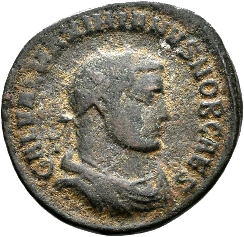 RIC V Diocletian 719 Diocletian obverse — Bust of Galerius, radiate, draped, cuirassed, right