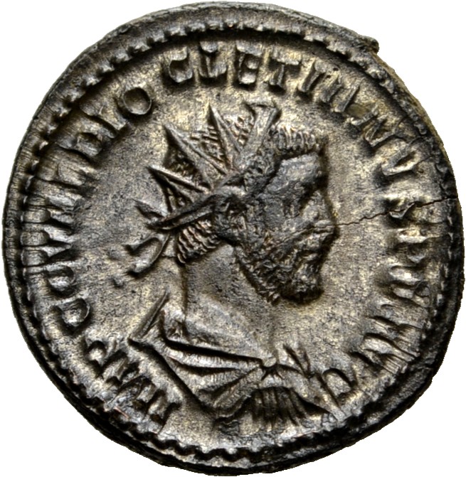 RIC V Diocletian 85 Maximian obverse, Bust of Diocletian, radiate, draped, right