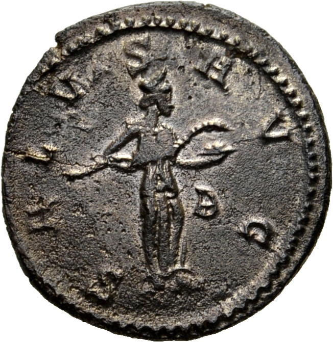 RIC V Diocletian 85 Maximian reverse, Salus, draped, standing right, feeding snake held in arms