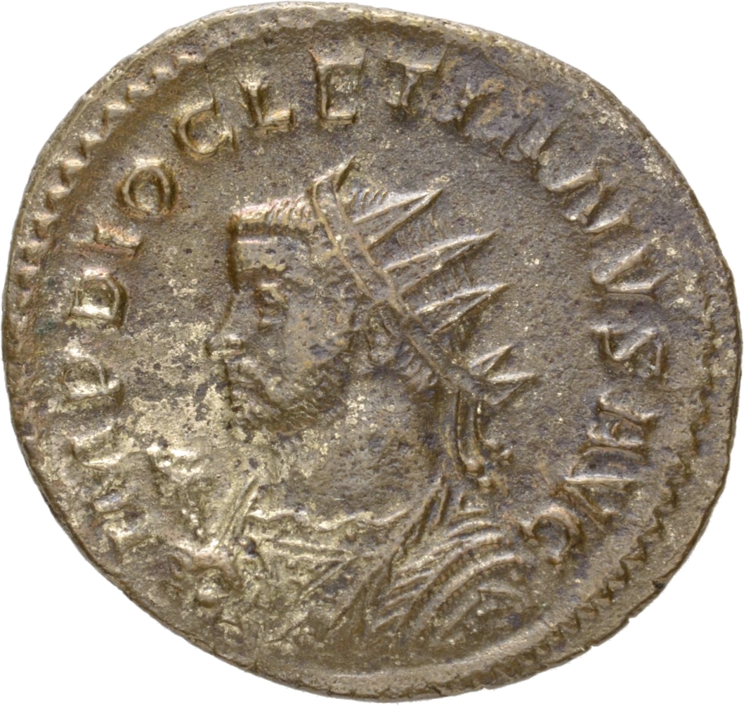 RIC V Diocletian 89 Maximian obverse, Bust of Diocletian, radiate, draped, cuirassed, right, or bust of Diocletian, radiat...