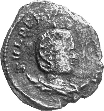 RIC V Dryantilla 2 Dryantilla obverse, Bust of Dryantilla, diademed, draped, right, on crescent