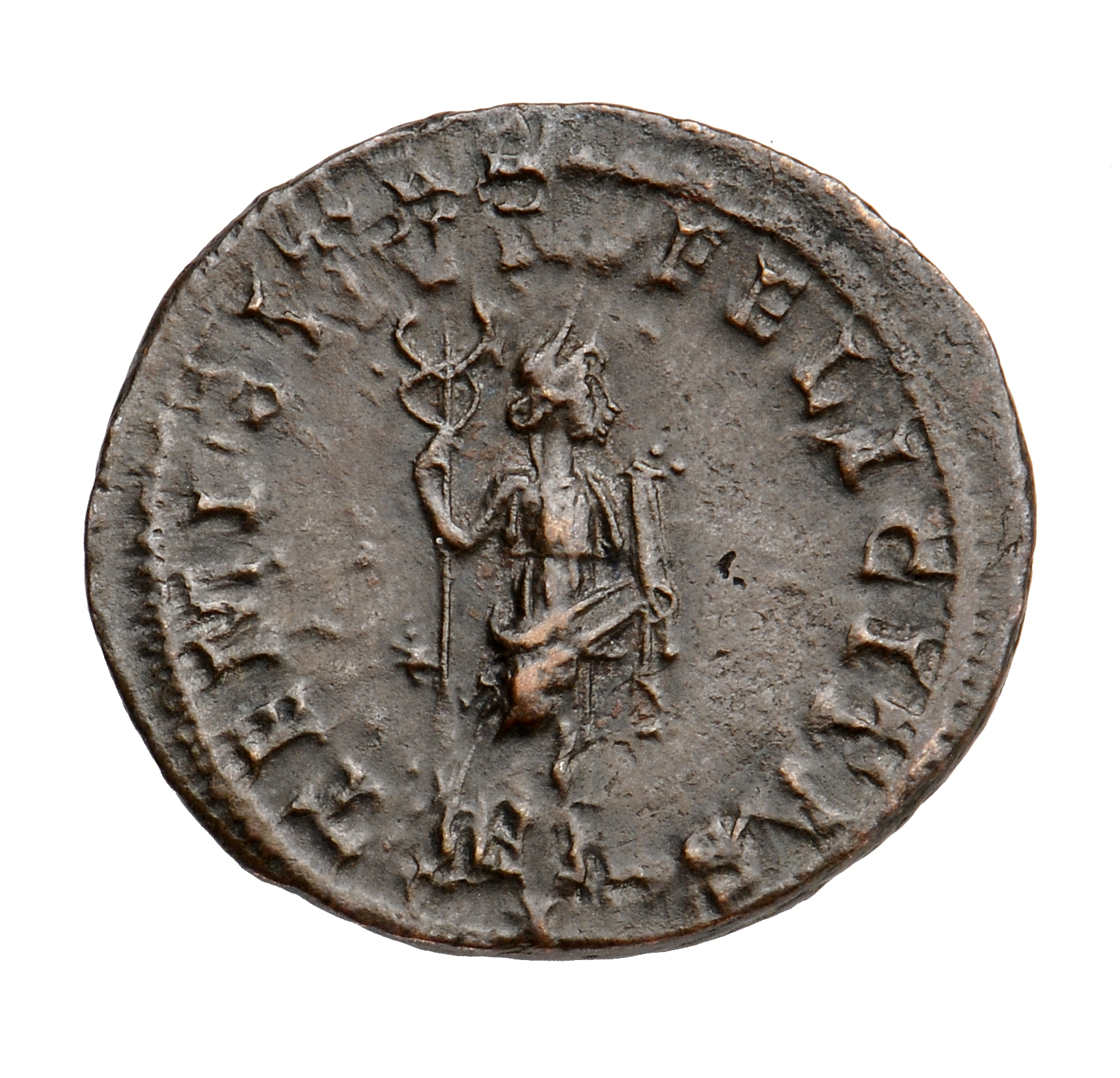 RIC V Florian 11 Florianus reverse, Felicitas, draped, standing right, holding caduceus in right hand and cornucopiae in l...