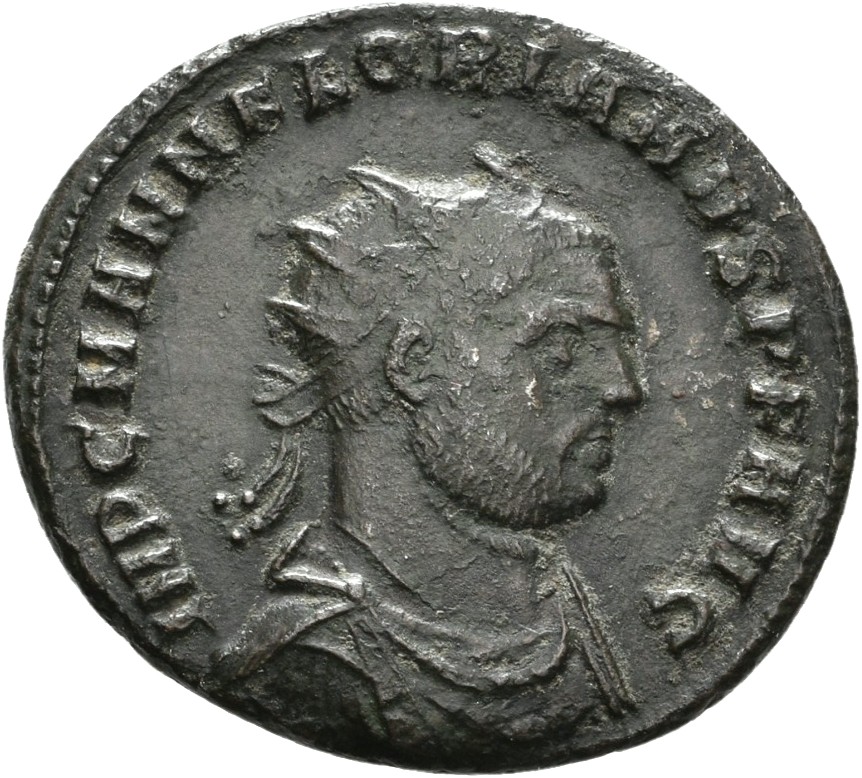 RIC V Florian 111 Florianus obverse — Bust of Florian, radiate, draped, cuirassed, right or bust of Florian, radiate, cuir...