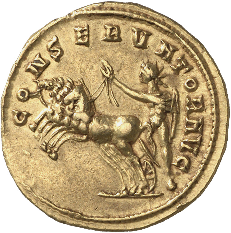 RIC V Florian 17 Florianus reverse, Sol, radiate, in quadriga left, holding whip