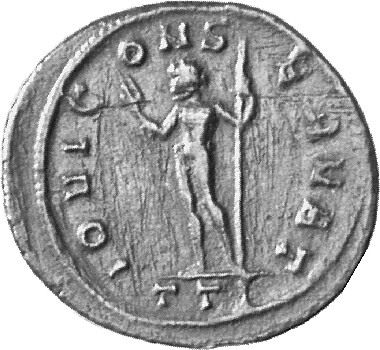 RIC V Florian 68 Florianus reverse, Jupiter, standing left, holding thunderbolt in right hand and sceptre in left hand