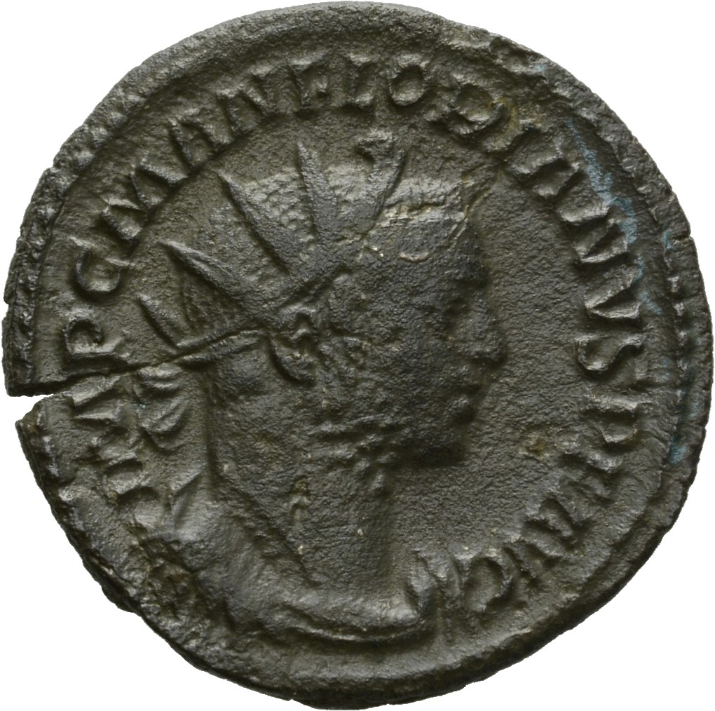 RIC V Florian 7 Florianus obverse, Bust of Florian, radiate, draped, right or bust of Florian, radiate, draped, cuirassed,...
