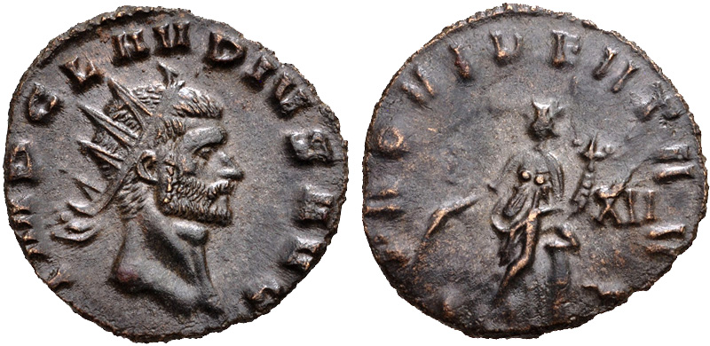 RIC V Florian 92 Florianus reverse, Salus, draped, standing right, feeding serpent held in arms