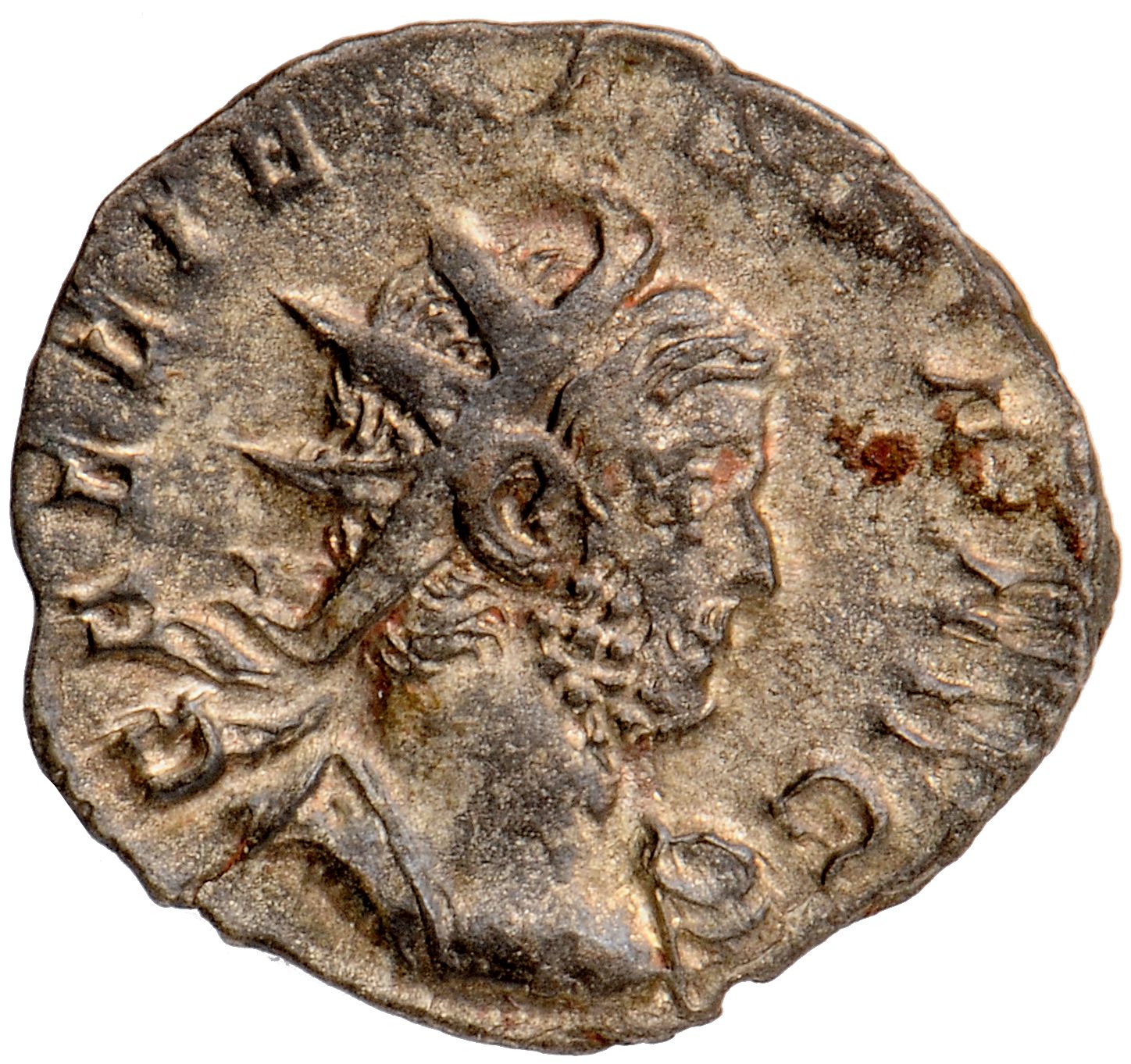 RIC V Gallienus (joint reign) 10 Valerian obverse, Büste des Gallienus im Brustpanzer mit Strahlenkrone n. r.