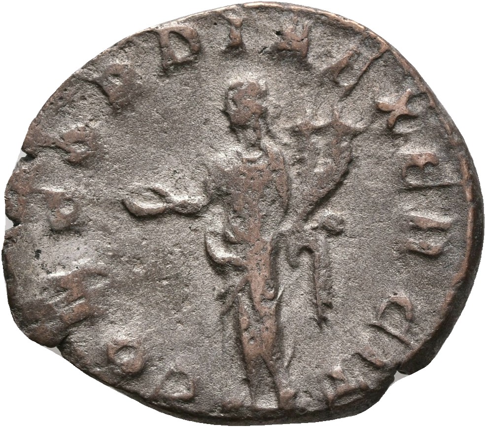 RIC V Gallienus (joint reign) 132cB Valerian reverse, Concordia, draped, standing left, holding patera in right hand and c...