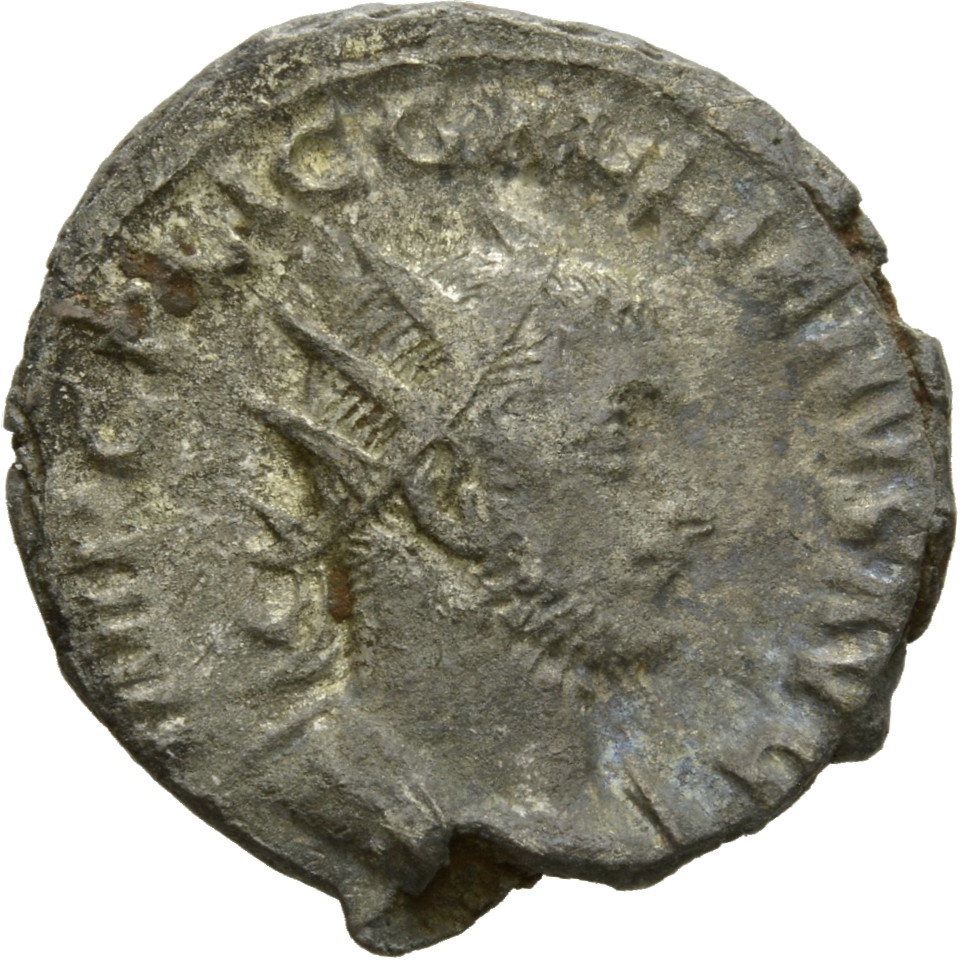 RIC V Gallienus (joint reign) 132cB Valerian obverse, Bust of Gallienus, radiate, draped, cuirassed, right