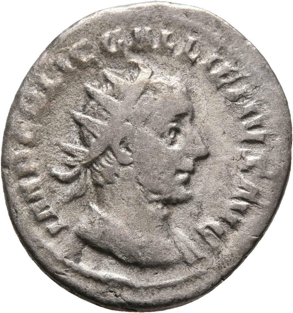 RIC V Gallienus (joint reign) 143cC Valerian obverse, Bust of Gallienus, radiate, draped, cuirassed, right