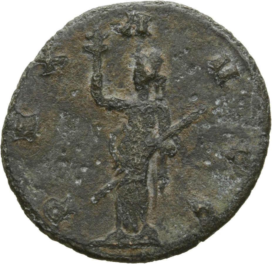 RIC V Gallienus (joint reign) 157c Valerian reverse, Pax, draped, standing or walking left, holding olive-branch in right ...