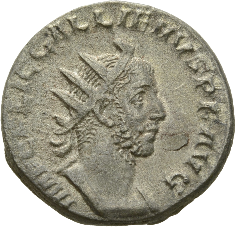 RIC V Gallienus (joint reign) 159 Valerian obverse, Bust of Gallienus, radiate, cuirassed, right