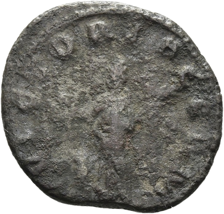 RIC V Gallienus (joint reign) 175 Valerian reverse — Victory, winged, draped, standing left, holding wreath in right hand ...