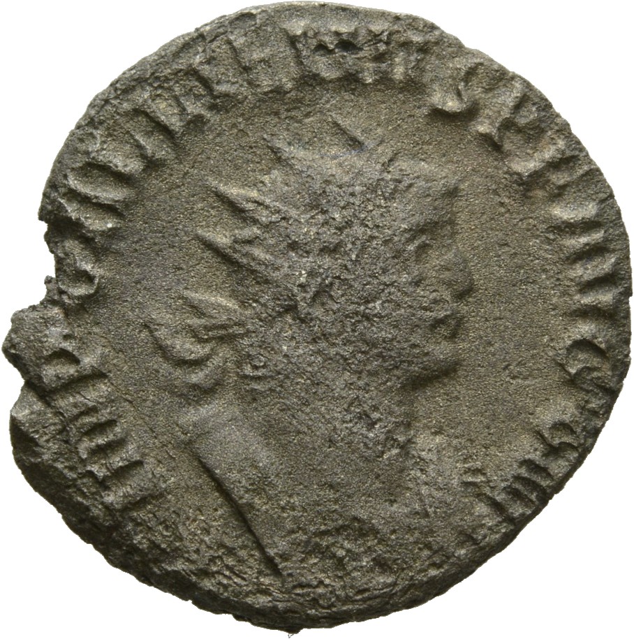 RIC V Gallienus (joint reign) 183 Valerian obverse, Bust of Gallienus, radiate, cuirassed, right