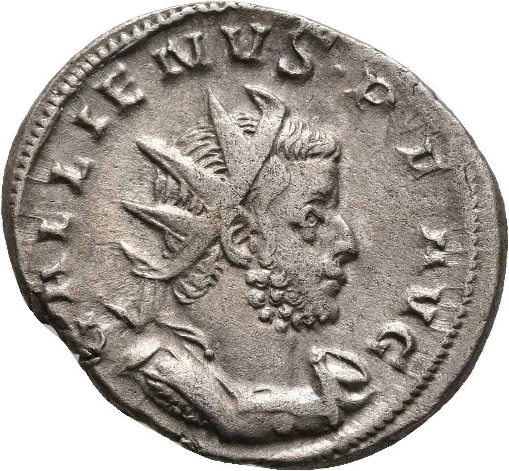 RIC V Gallienus (joint reign) 18f Valerian obverse, Bust of Gallienus, radiate, cuirassed, right
