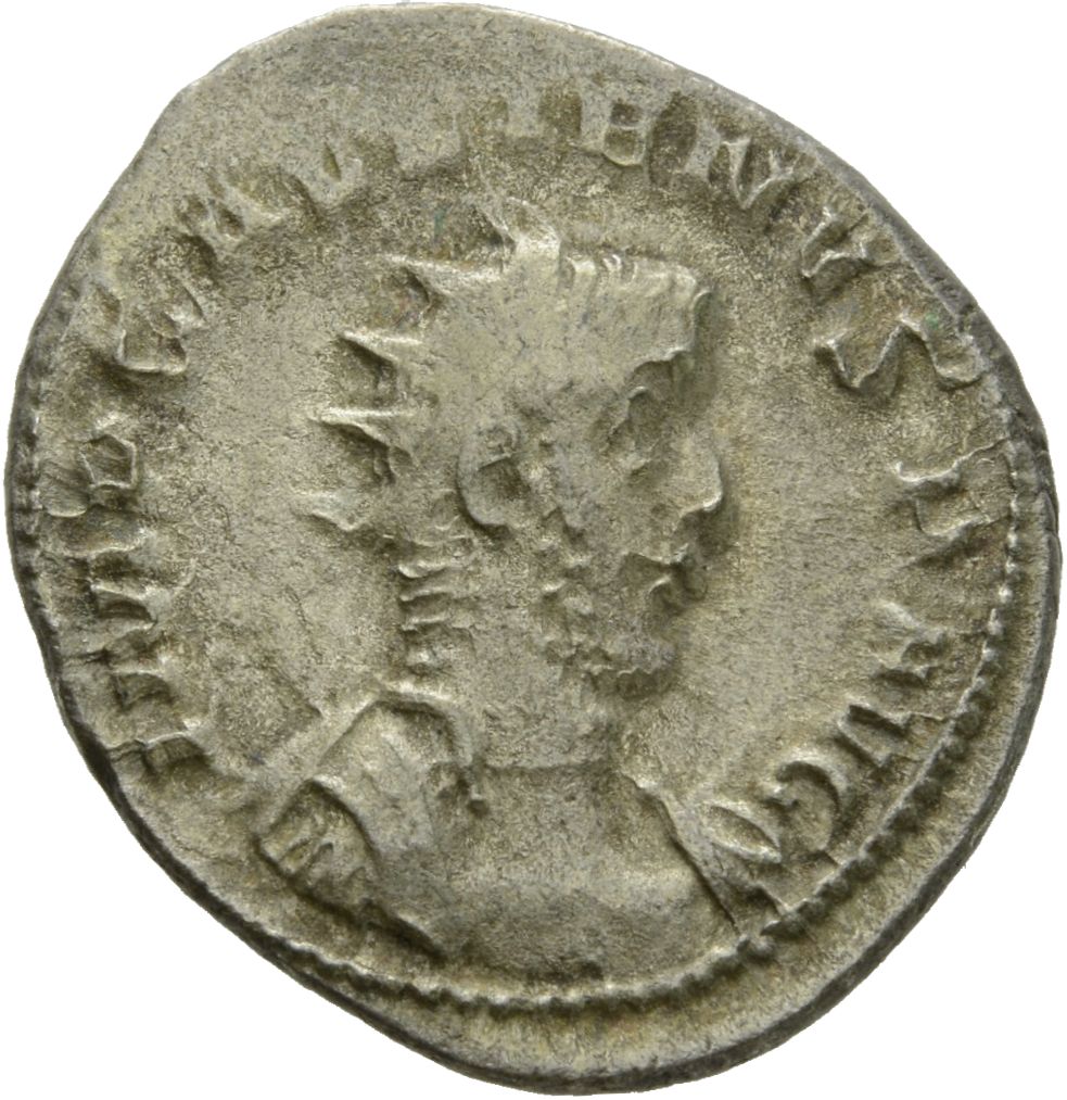 RIC V Gallienus (joint reign) 21 Valerian obverse, Bust of Gallienus, radiate, cuirassed, right