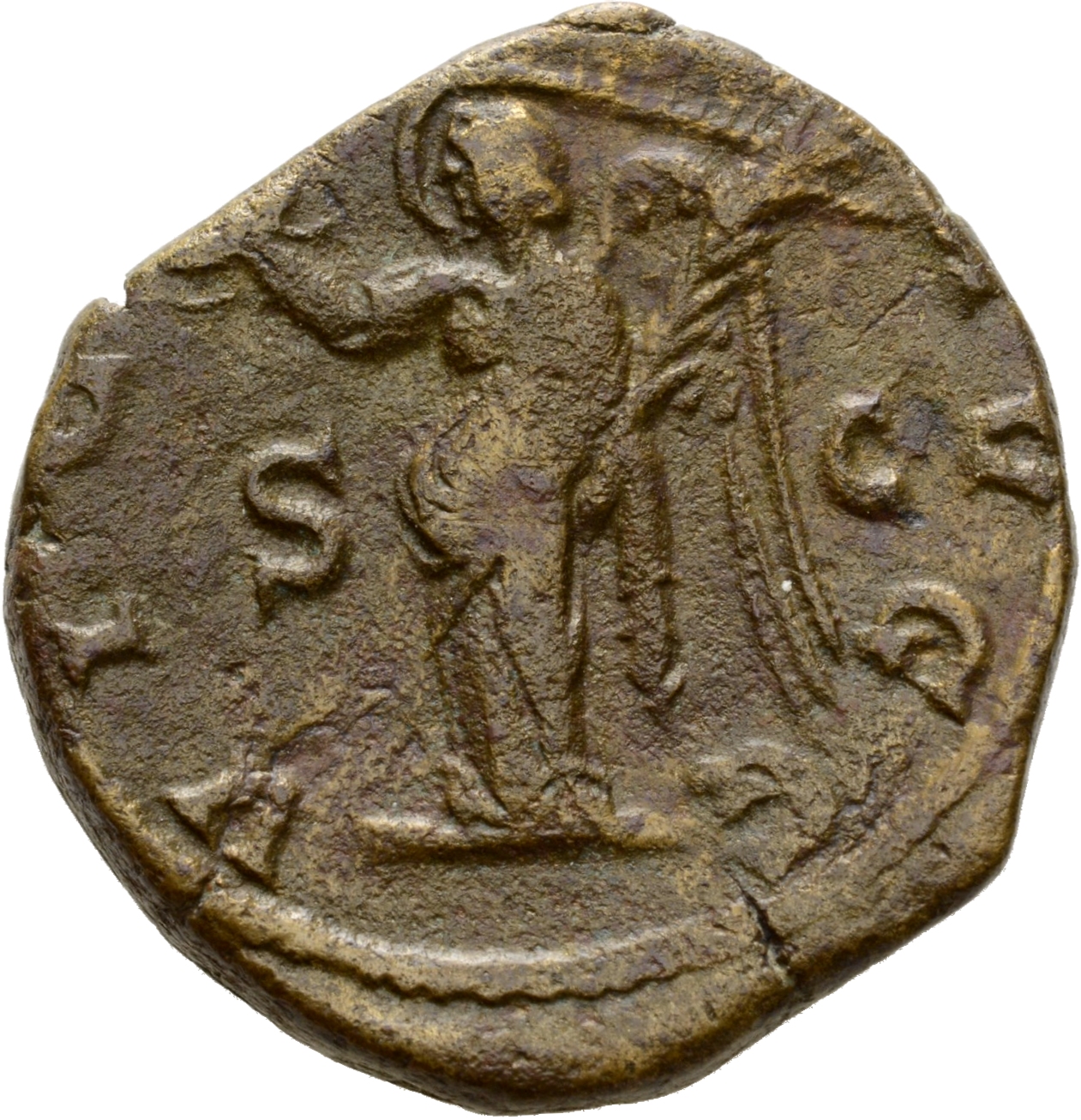 RIC V Gallienus (joint reign) 243 Valerian reverse, Victory, winged, draped, standing left, holding wreath in right hand a...