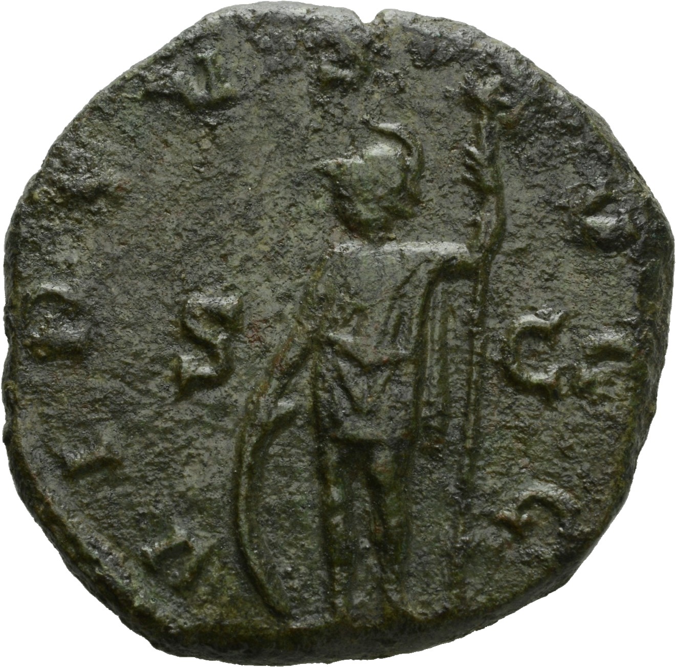 RIC V Gallienus (joint reign) 248d Valerian reverse, Soldier, helmeted, in military attire, standing left, holding spear i...