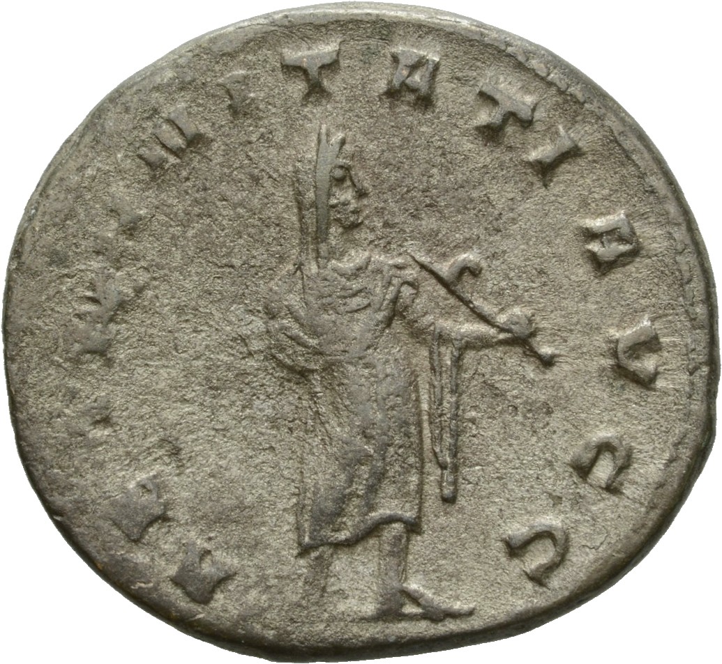 RIC V Gallienus (joint reign) 289 Valerian reverse, Saturn, standing right, holding sceptre in right hand