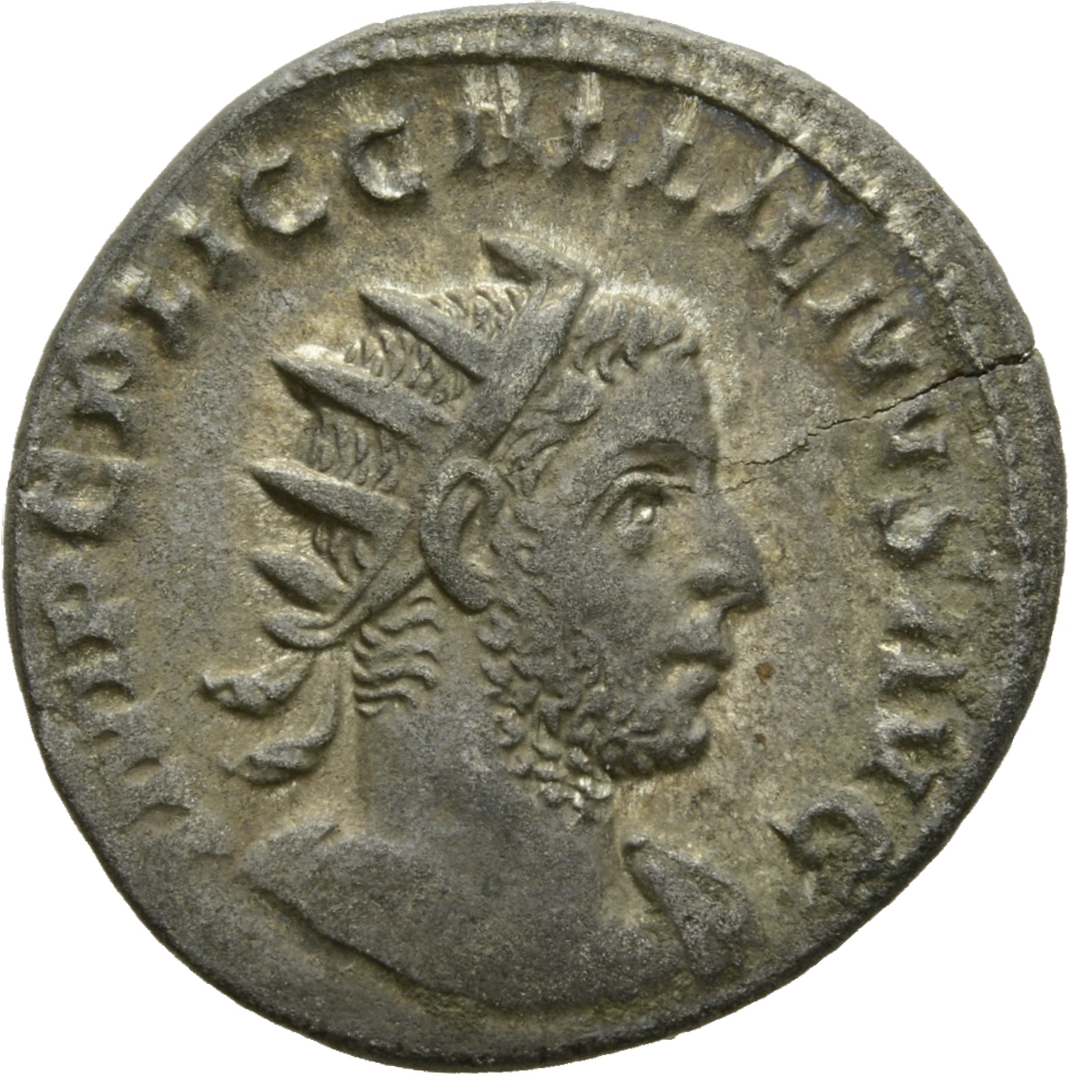 RIC V Gallienus (joint reign) 293 Valerian obverse, Bust of Gallienus, radiate, draped, right