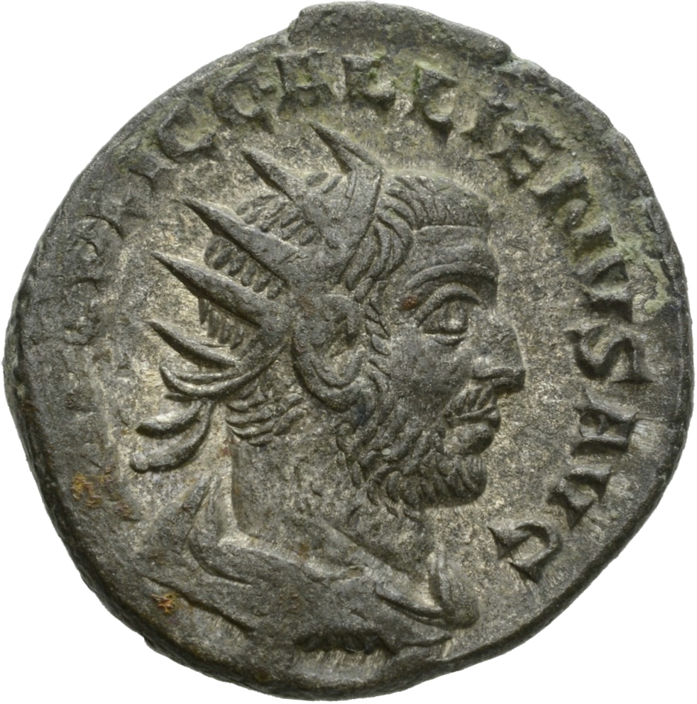 RIC V Gallienus (joint reign) 294 Valerian obverse, Bust of Gallienus, radiate, draped, right